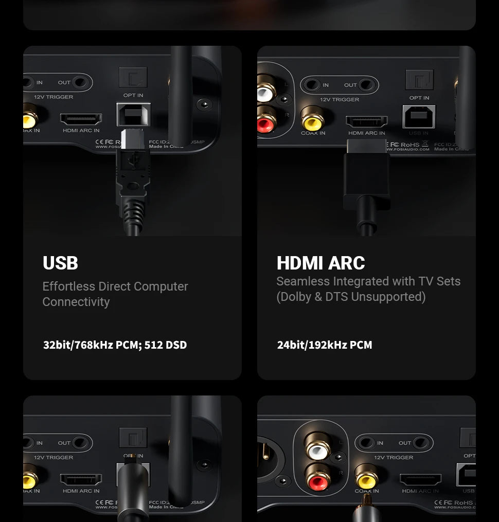 Fosi Audio ZD3 Bluetooth Desktop DAC – ES9039Q2M, USB/ARC, Remote Control