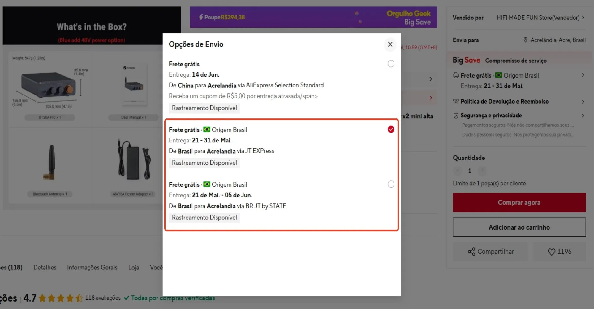 Fosi Audio BT20A Pro Bluetooth Stereo Amplifier – 300W x2 HiFi Class D TPA3255 Mini Amp with Bass & Treble Control for Home Theater
