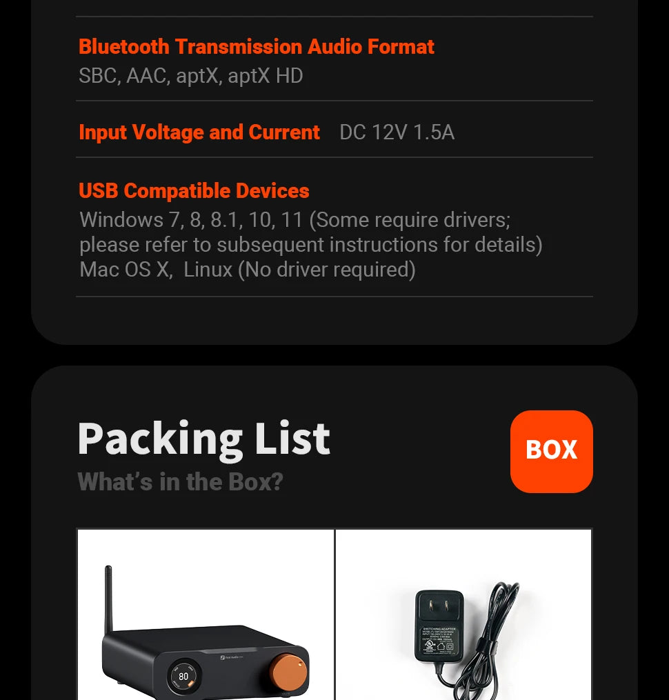 Fosi Audio ZD3 Bluetooth Desktop DAC – ES9039Q2M, USB/ARC, Remote Control