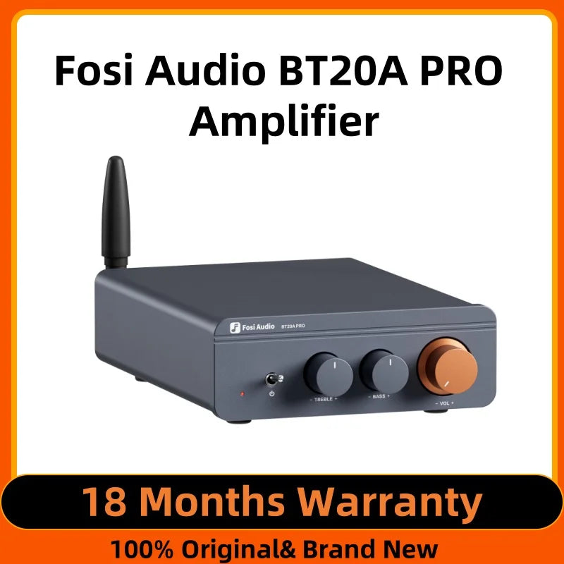 Fosi Audio BT20A Pro Bluetooth Stereo Amplifier – 300W x2 HiFi Class D TPA3255 Mini Amp with Bass & Treble Control for Home Theater