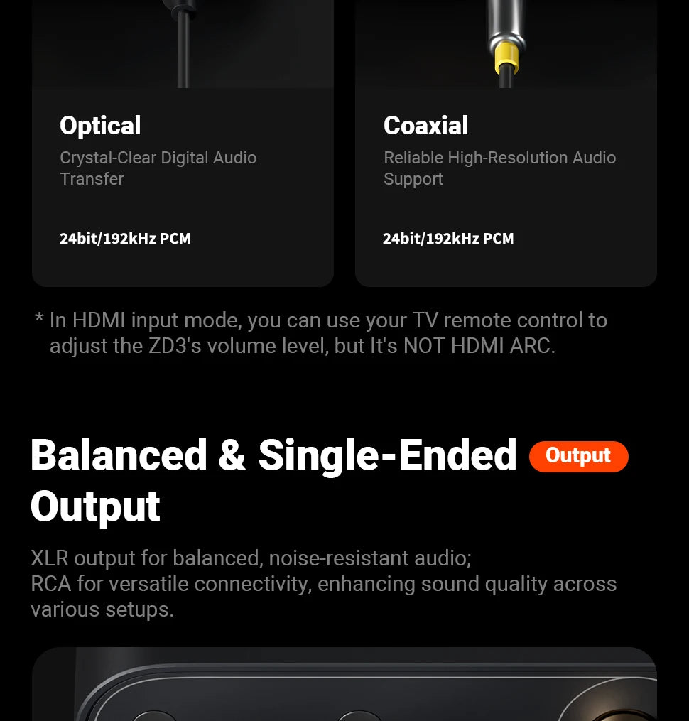 Fosi Audio ZD3 Bluetooth Desktop DAC – ES9039Q2M, USB/ARC, Remote Control