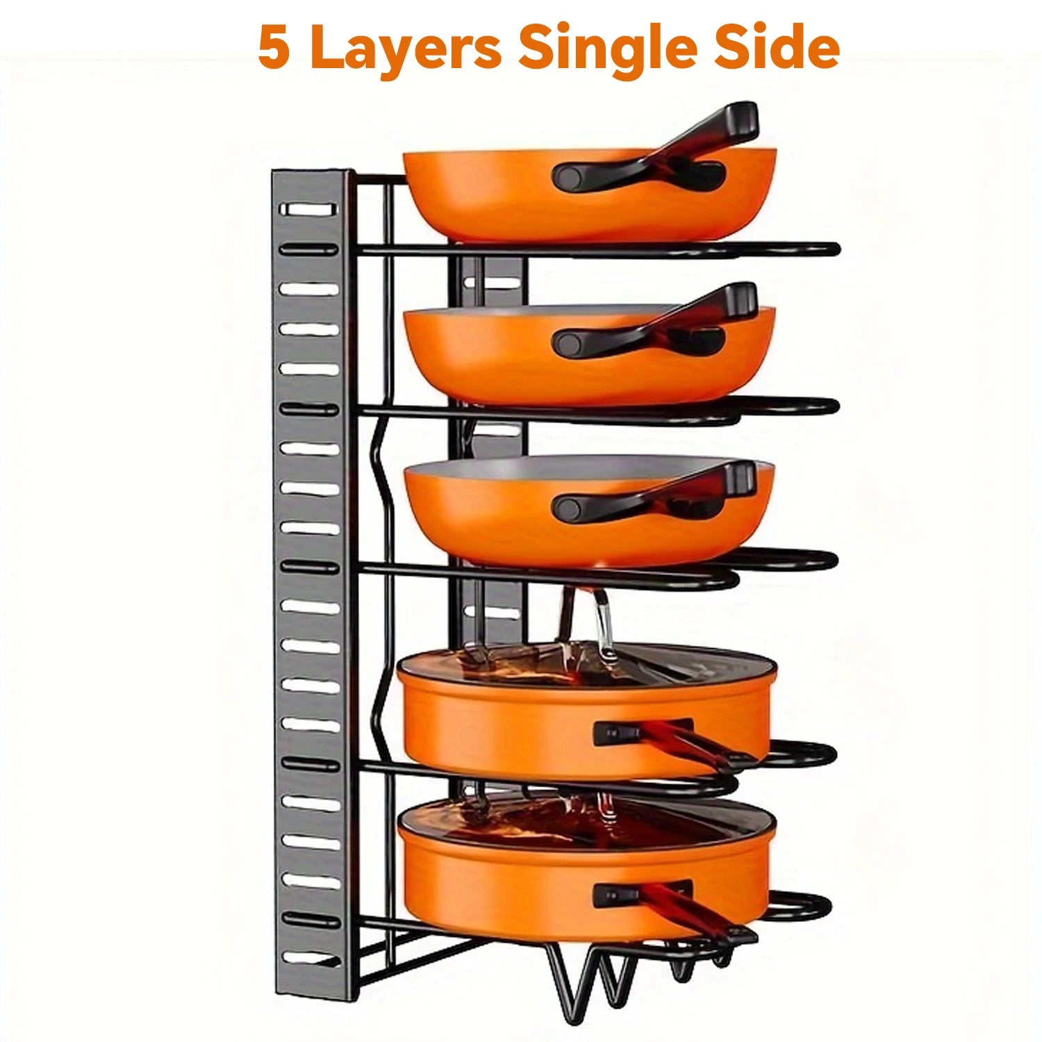 8-Tier Metal Pot Rack Organizer – Space-Saving Cabinet Holder