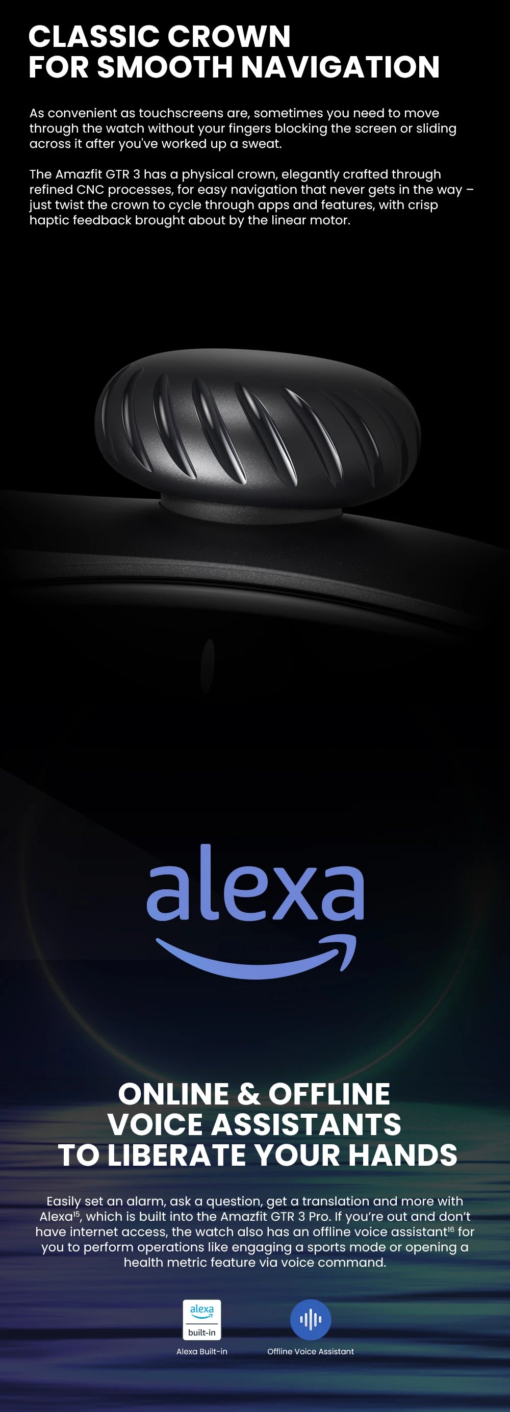 Amazfit GTR 3 Smartwatch Global Version – 46mm AMOLED Display, Built-in Alexa, Zepp OS, GPS, 150+ Sports Modes