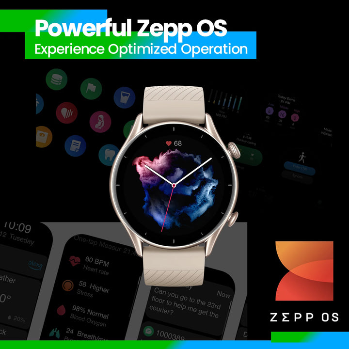 Amazfit GTR 3 Smartwatch Global Version – 46mm AMOLED Display, Built-in Alexa, Zepp OS, GPS, 150+ Sports Modes