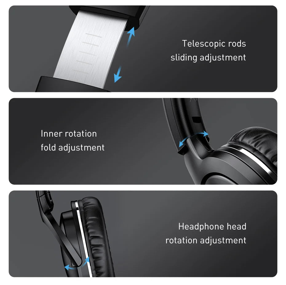 Baseus D02 Pro Wireless Headphones – HiFi Bluetooth Foldable Headset with Audio Cable