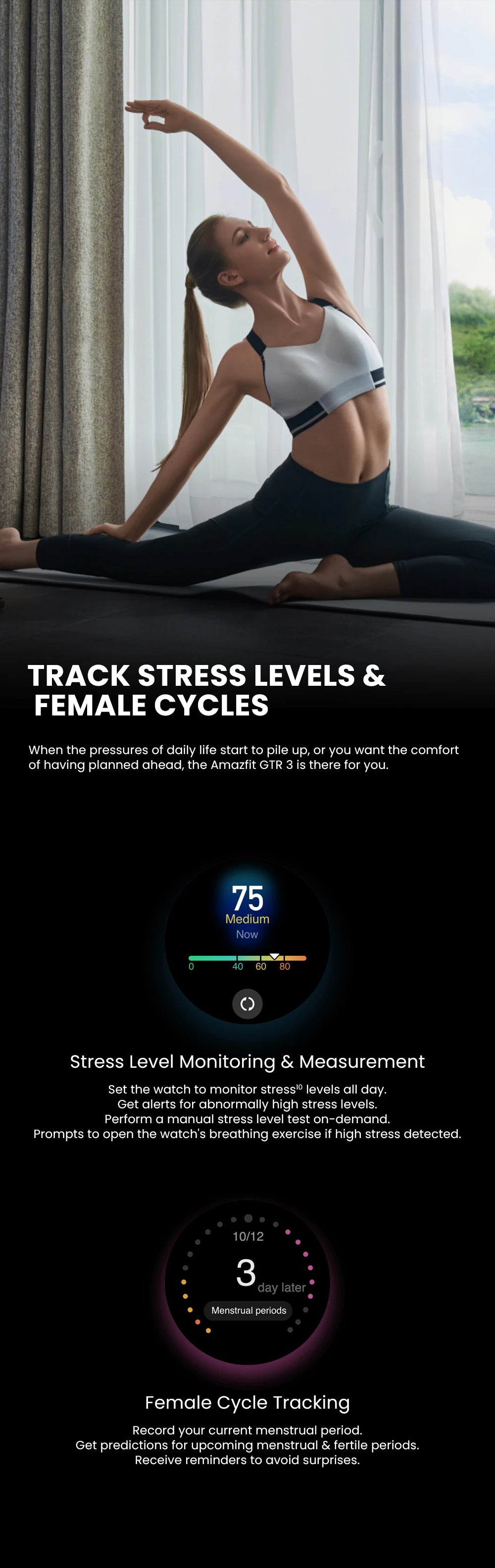 Amazfit GTR 3 Smartwatch Global Version – 46mm AMOLED Display, Built-in Alexa, Zepp OS, GPS, 150+ Sports Modes