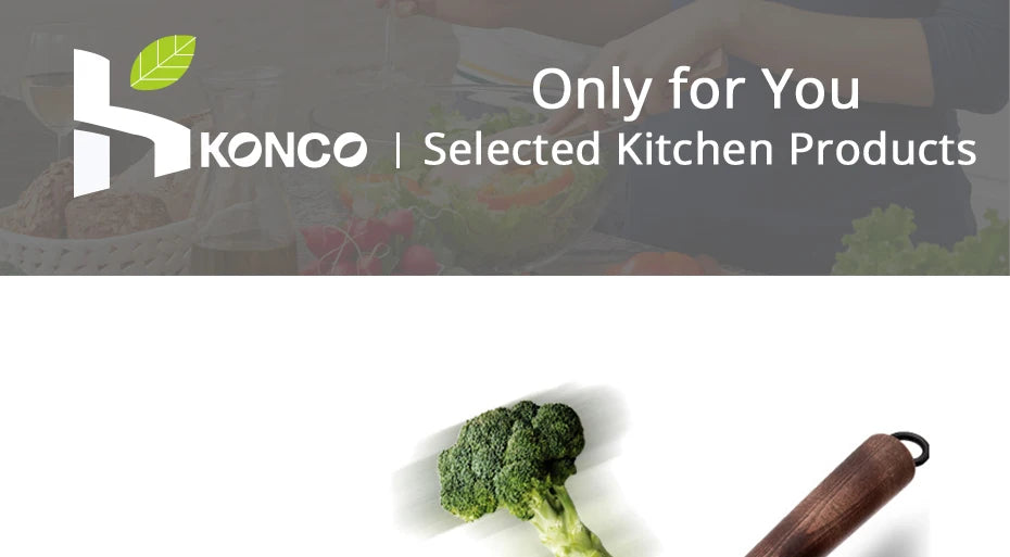 Konco 32cm Pure Iron Wok – Non-Coated Cast Iron Pan for Gas & Induction Cookers