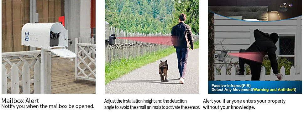 HTZSAFE Wireless Driveway Alarm – Waterproof PIR Motion Detector Security System