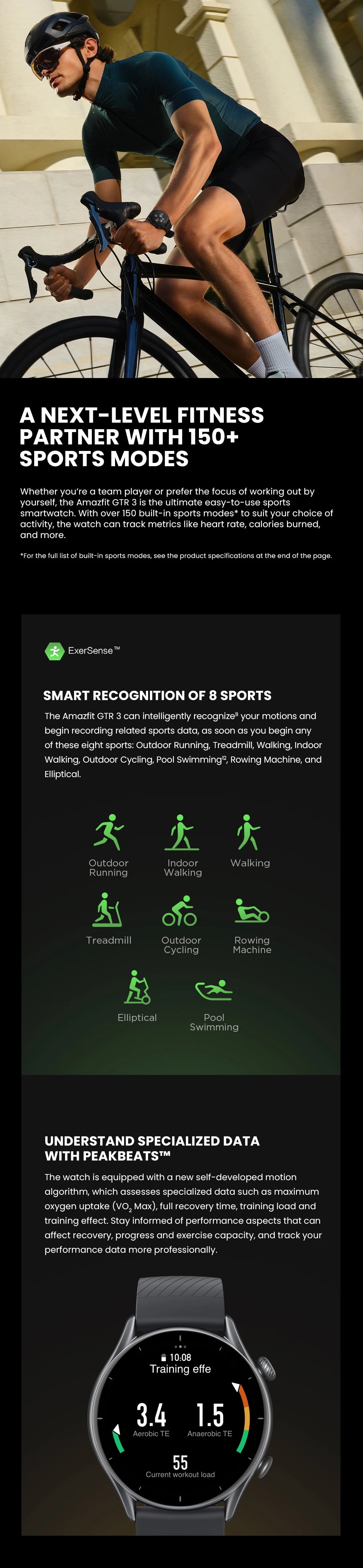 Amazfit GTR 3 Smartwatch Global Version – 46mm AMOLED Display, Built-in Alexa, Zepp OS, GPS, 150+ Sports Modes