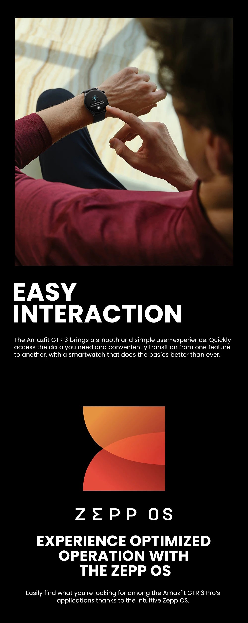 Amazfit GTR 3 Smartwatch Global Version – 46mm AMOLED Display, Built-in Alexa, Zepp OS, GPS, 150+ Sports Modes