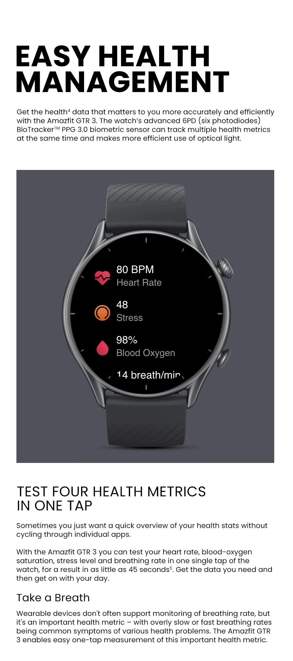 Amazfit GTR 3 Smartwatch Global Version – 46mm AMOLED Display, Built-in Alexa, Zepp OS, GPS, 150+ Sports Modes