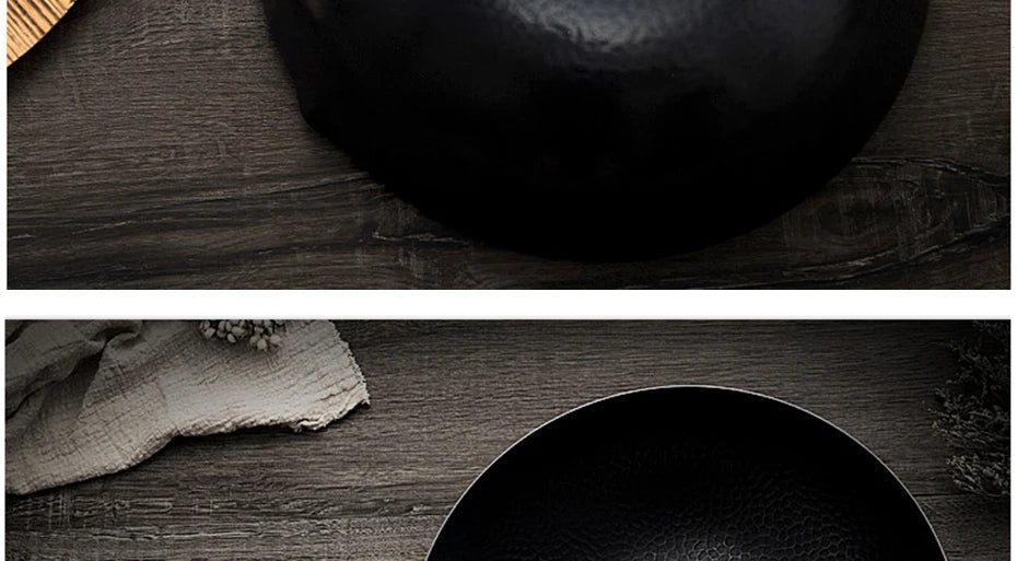 Konco 32cm Pure Iron Wok – Non-Coated Cast Iron Pan for Gas & Induction Cookers