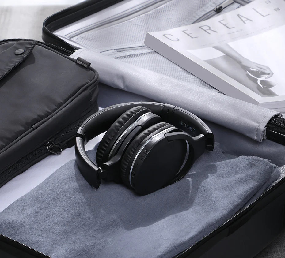 Baseus D02 Pro Wireless Headphones – HiFi Bluetooth Foldable Headset with Audio Cable