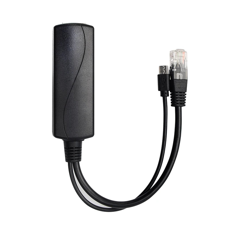 HKBTM POE Splitter – 48V to 5V/12V Power Supply with Micro USB, Type-C & Barrel Jack