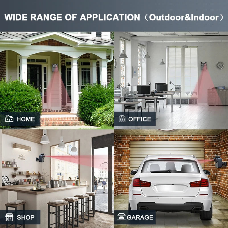 HTZSAFE Wireless Driveway Alarm – Waterproof PIR Motion Detector Security System