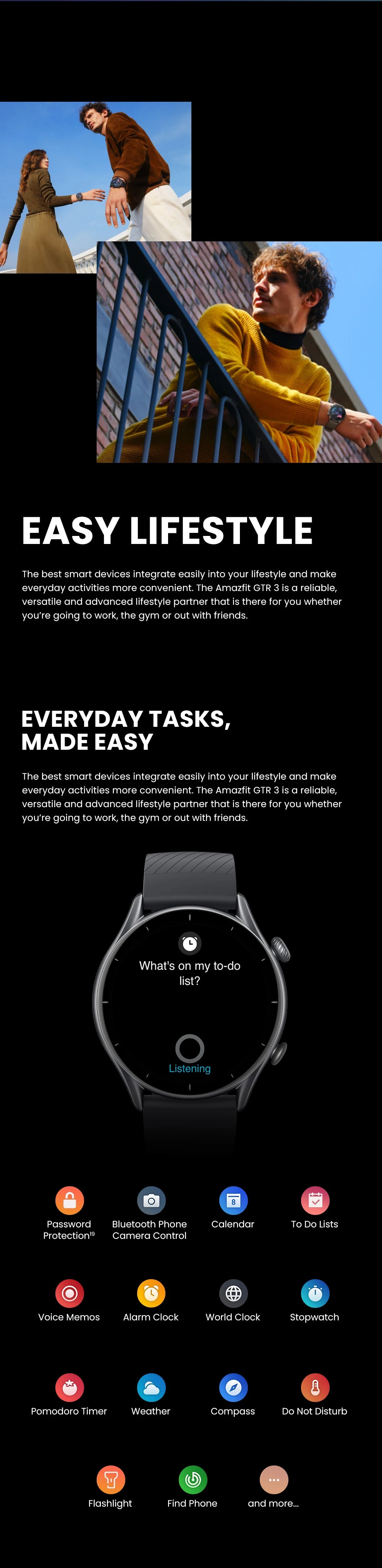 Amazfit GTR 3 Smartwatch Global Version – 46mm AMOLED Display, Built-in Alexa, Zepp OS, GPS, 150+ Sports Modes