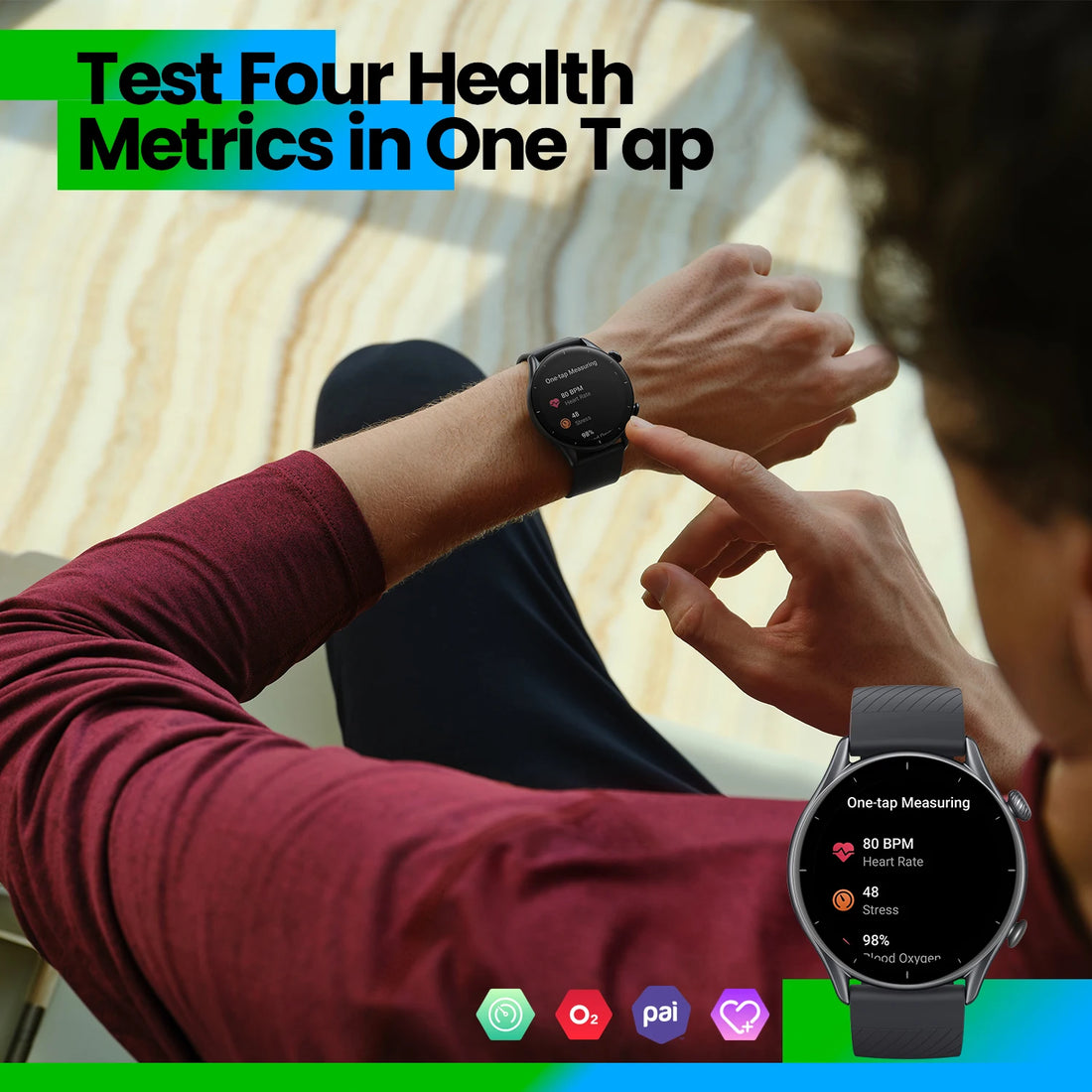 Amazfit GTR 3 Smartwatch Global Version – 46mm AMOLED Display, Built-in Alexa, Zepp OS, GPS, 150+ Sports Modes
