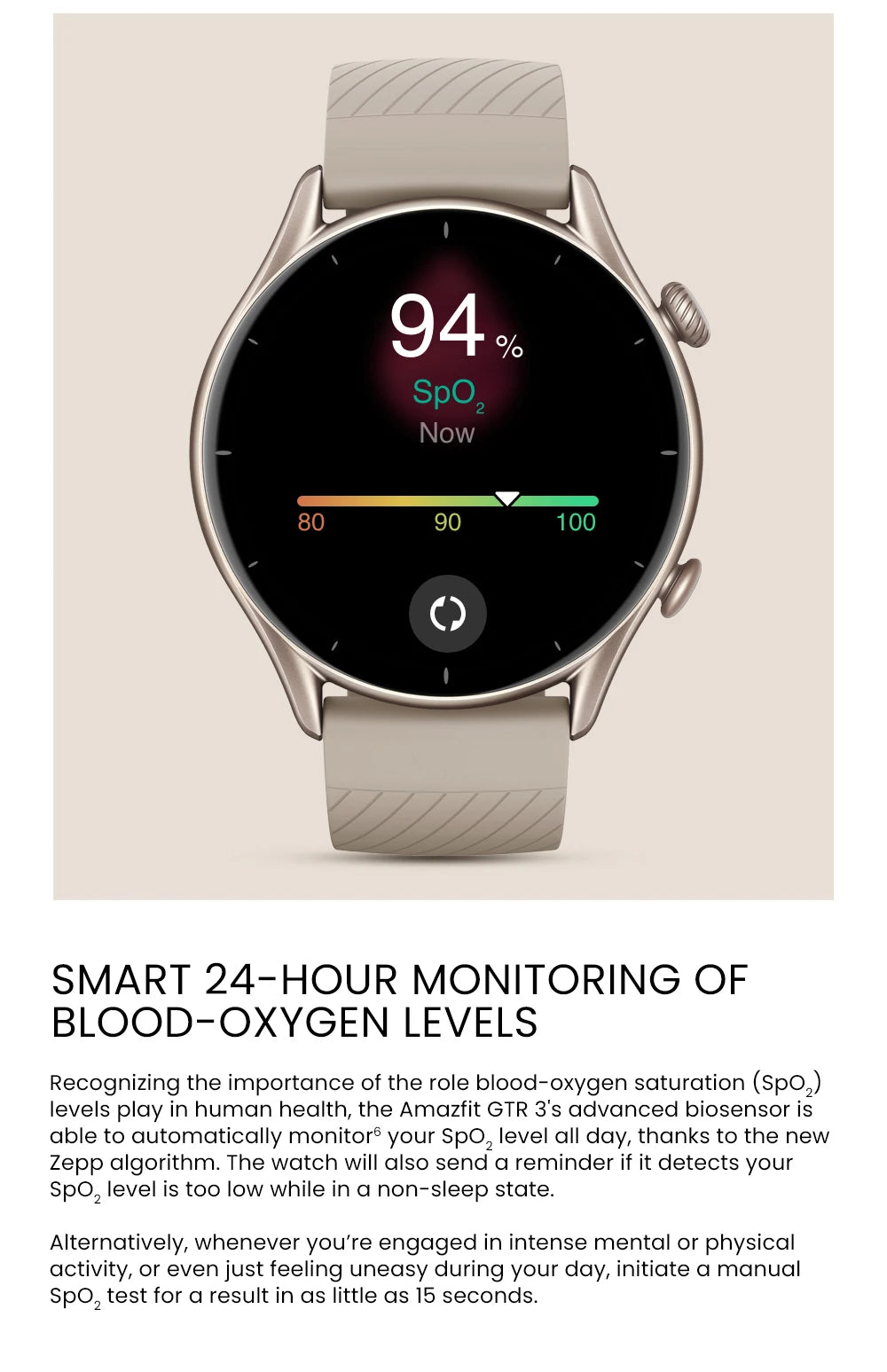 Amazfit GTR 3 Smartwatch Global Version – 46mm AMOLED Display, Built-in Alexa, Zepp OS, GPS, 150+ Sports Modes
