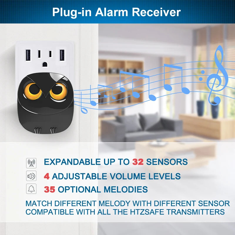 HTZSAFE Wireless Driveway Alarm – Waterproof PIR Motion Detector Security System
