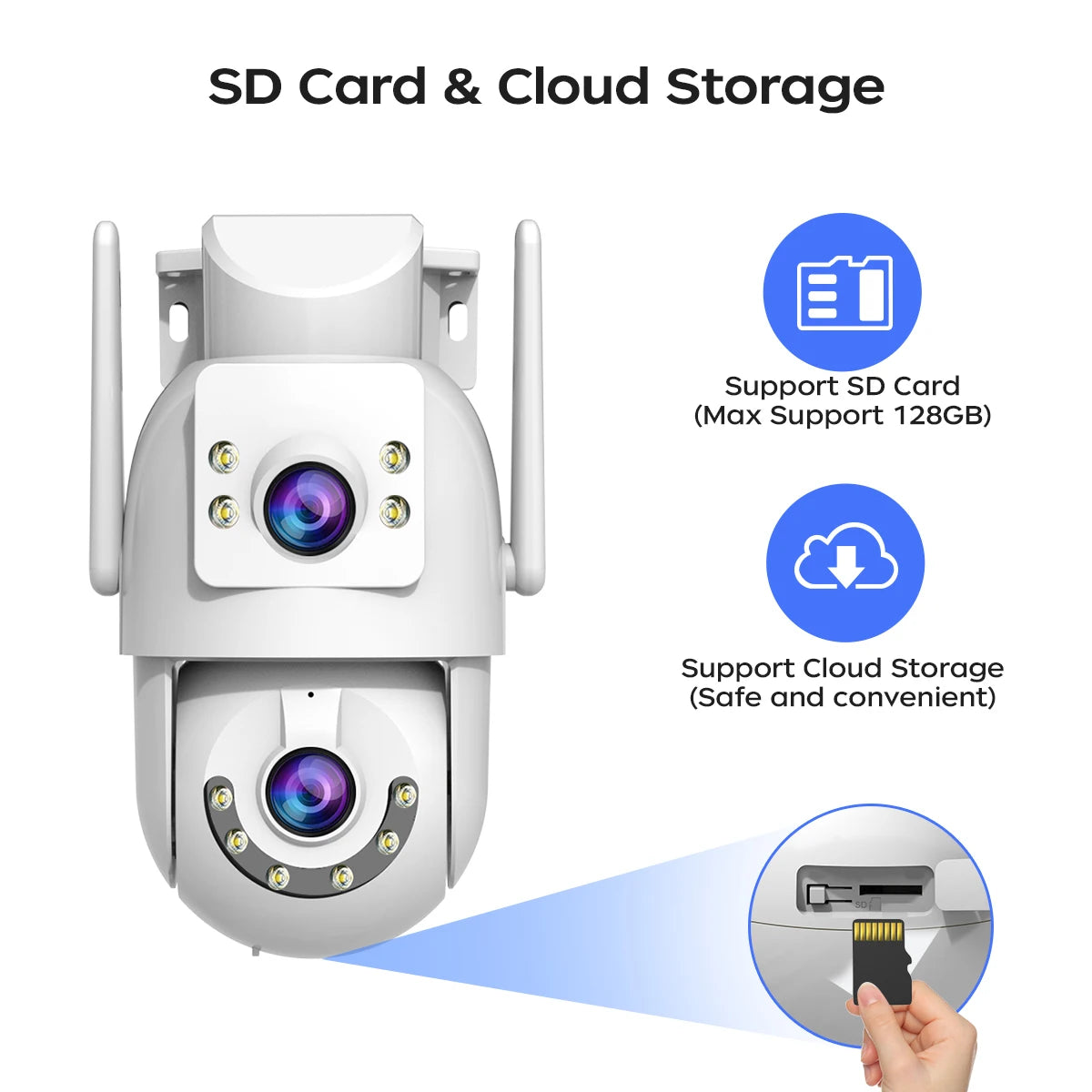 Jooan 4K 8MP Dual-Lens Outdoor WiFi PTZ Security Camera – 5X Zoom, 5G WiFi, AI Auto Tracking, ONVIF, Night Vision, CCTV IP Camera