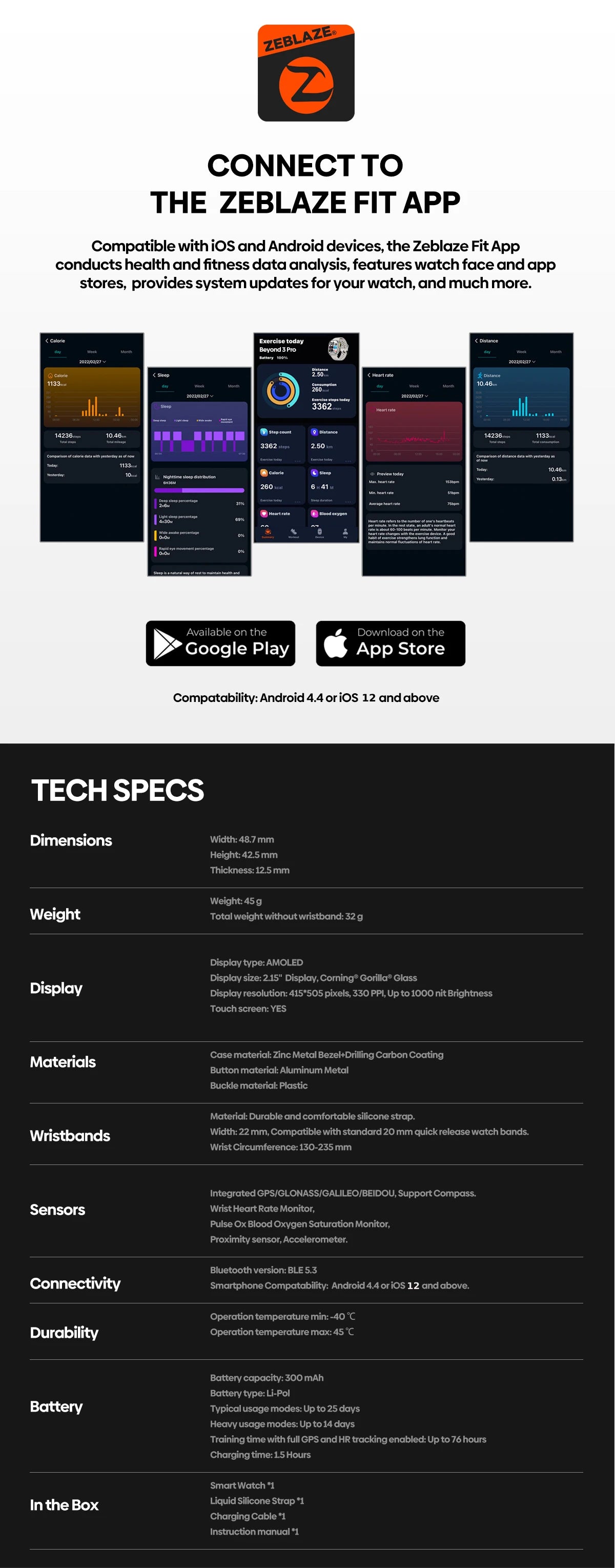 Zeblaze Beyond 3 Pro – GPS Smartwatch with AMOLED Display & Calling