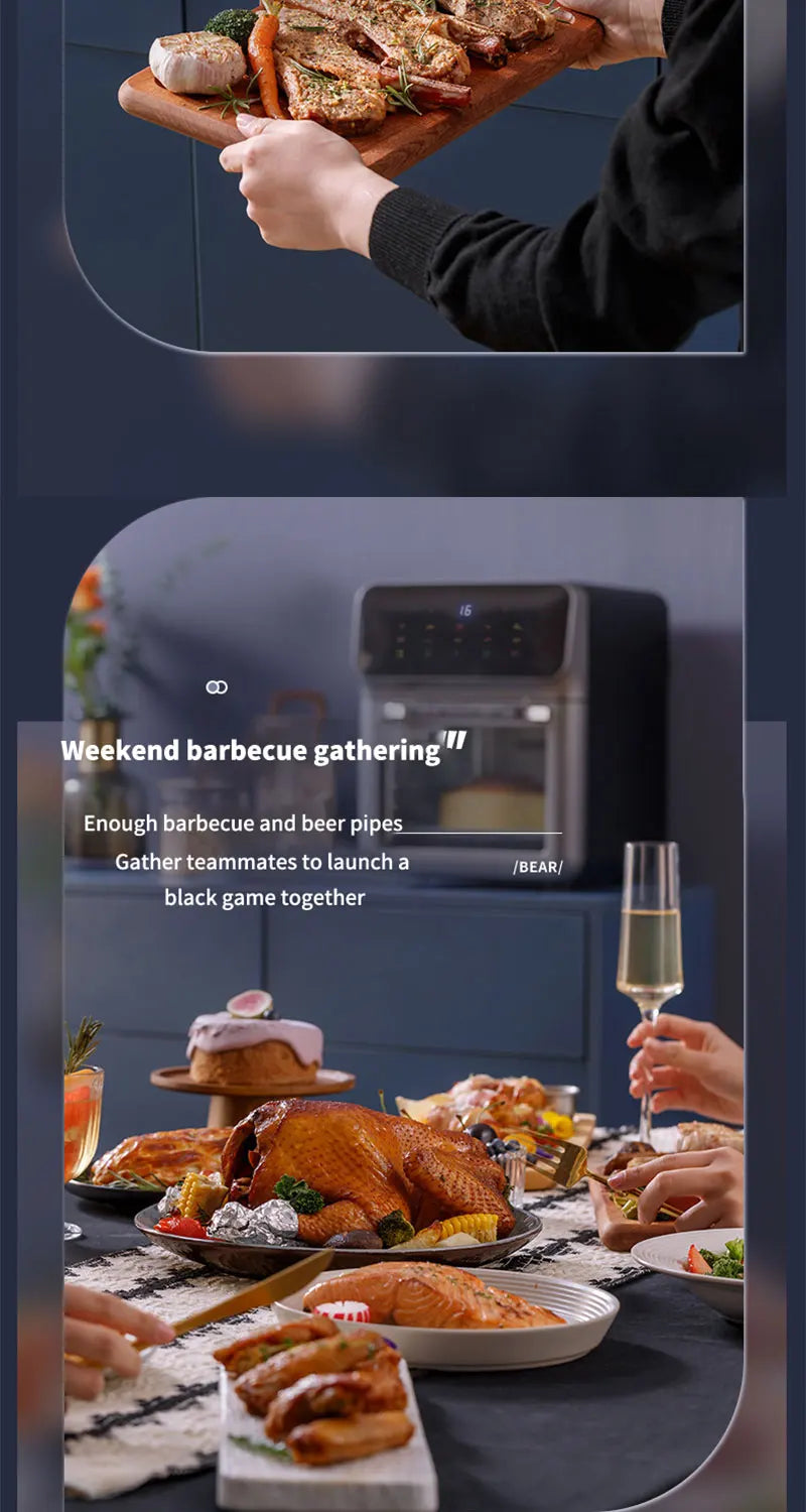 10L Large Capacity Electric Air Fryer – Oil-Free Convection Oven with 360° Baking