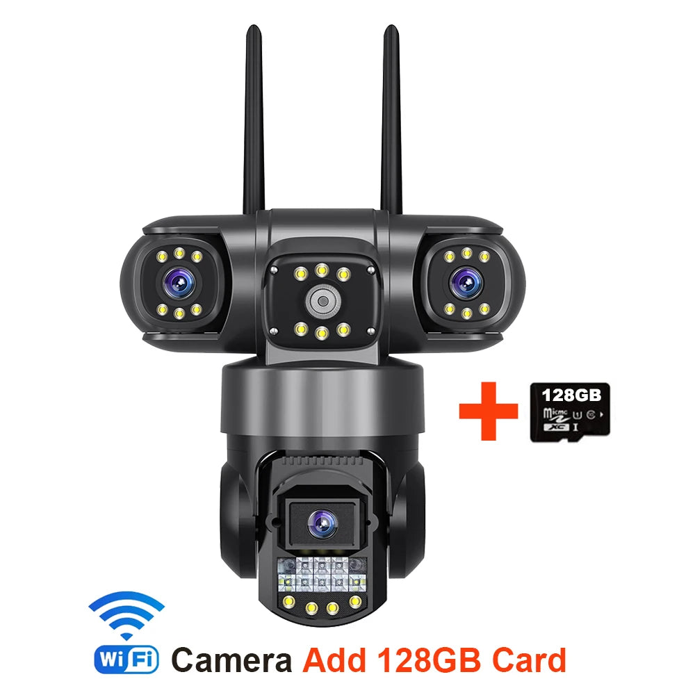 V380 Pro 12MP 6K Outdoor WiFi IP Camera – Triple Lens & Screen, Night Vision