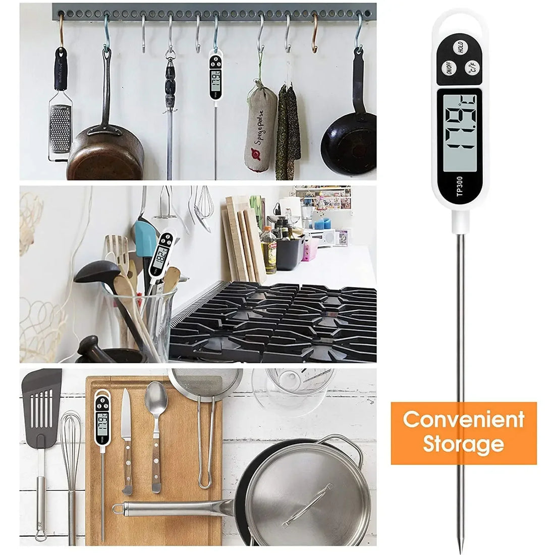 Digital Kitchen Thermometer – Electronic Food & Meat Temperature Measuring Tool with LCD Display