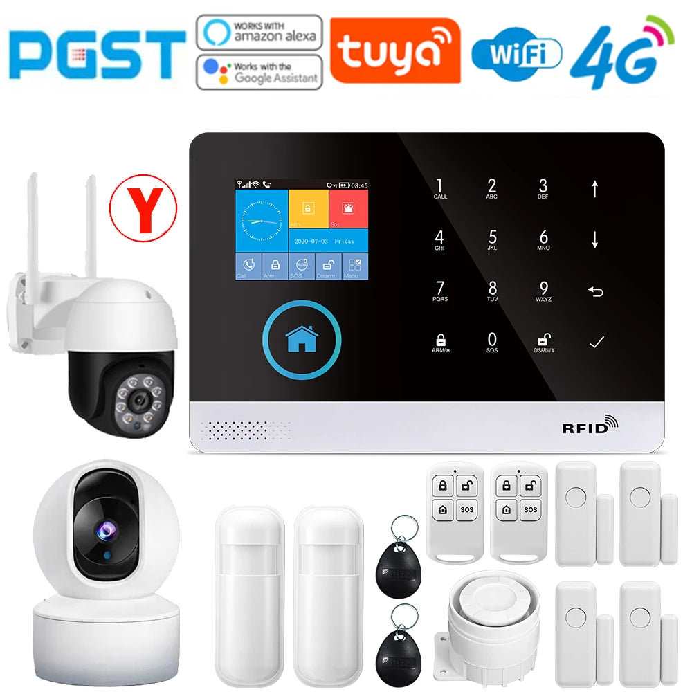 PGST-103 Smart Alarm System – 4G/WiFi Wireless Home Security with Smart Life App Control