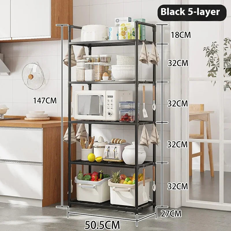 Movable Floor Standing Storage Rack – Multi-Functional Kitchen & Bathroom Shelf