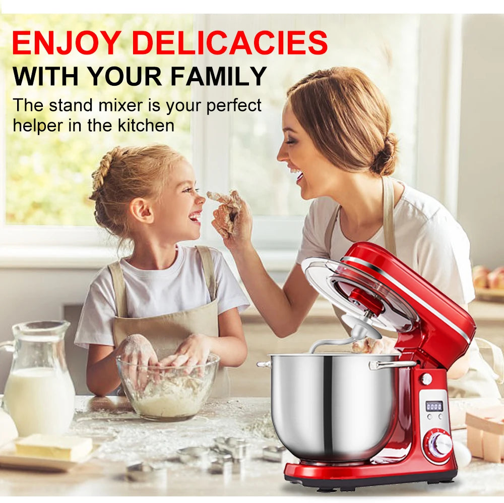 BioloMix 1200W Stand Mixer – 6L Bowl, 6-Speed, Dough & Whisk Attachments