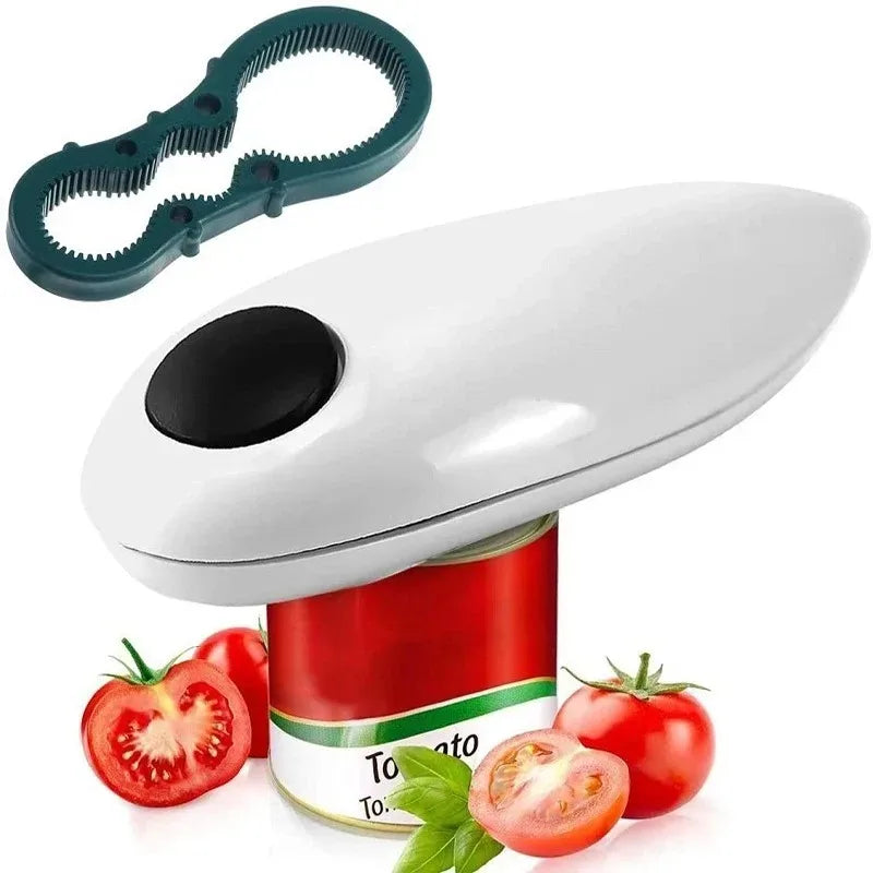 One Touch Electric Can & Jar Opener – Automatic, Portable Kitchen Tool