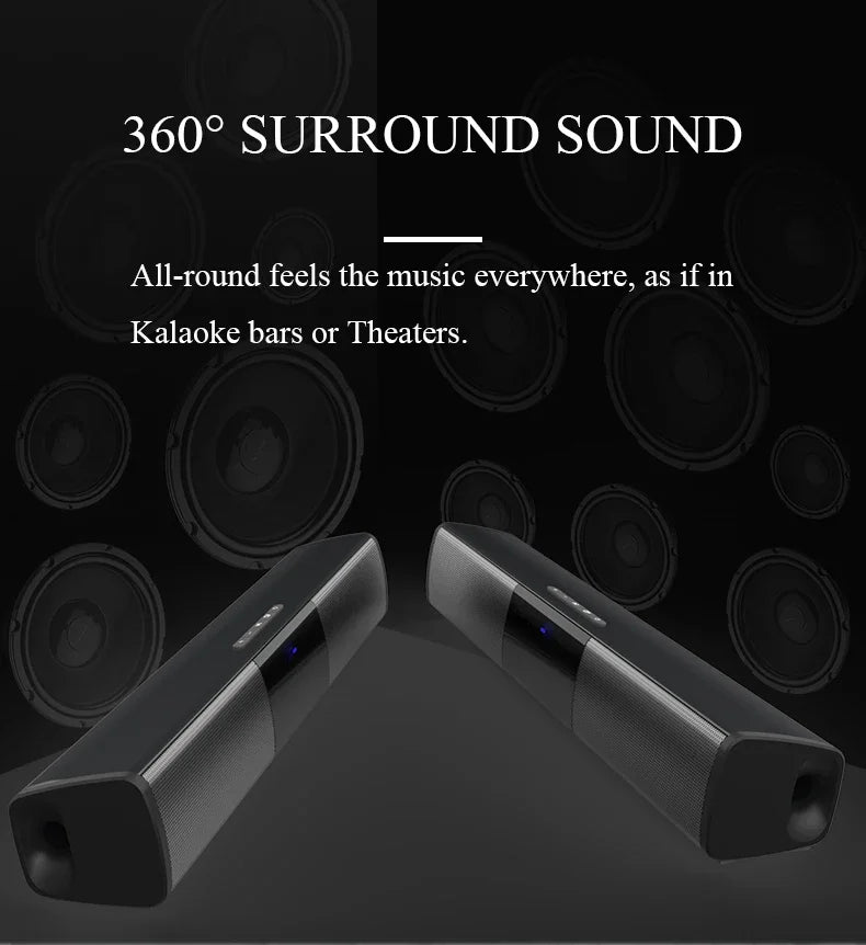 Super Powerful Wireless Bluetooth Sound Bar with Subwoofer & FM Radio