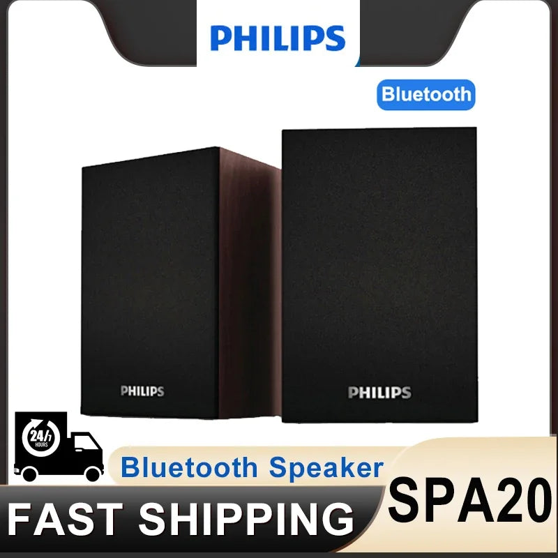 Philips SPA20 Bluetooth Speaker – 360° Stereo Sound for MacBook & PC