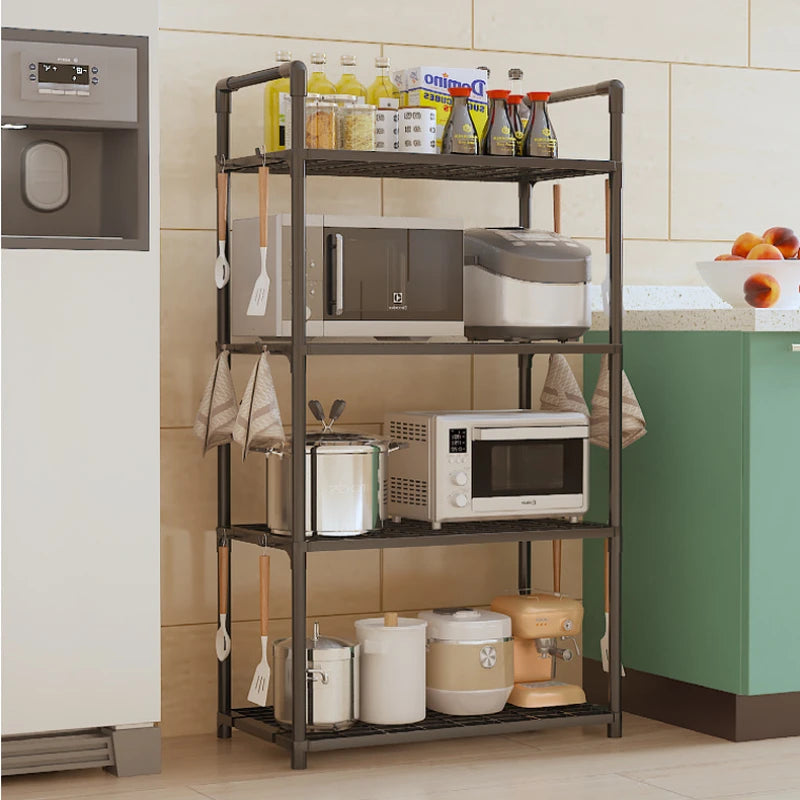 Movable Floor Standing Storage Rack – Multi-Functional Kitchen & Bathroom Shelf