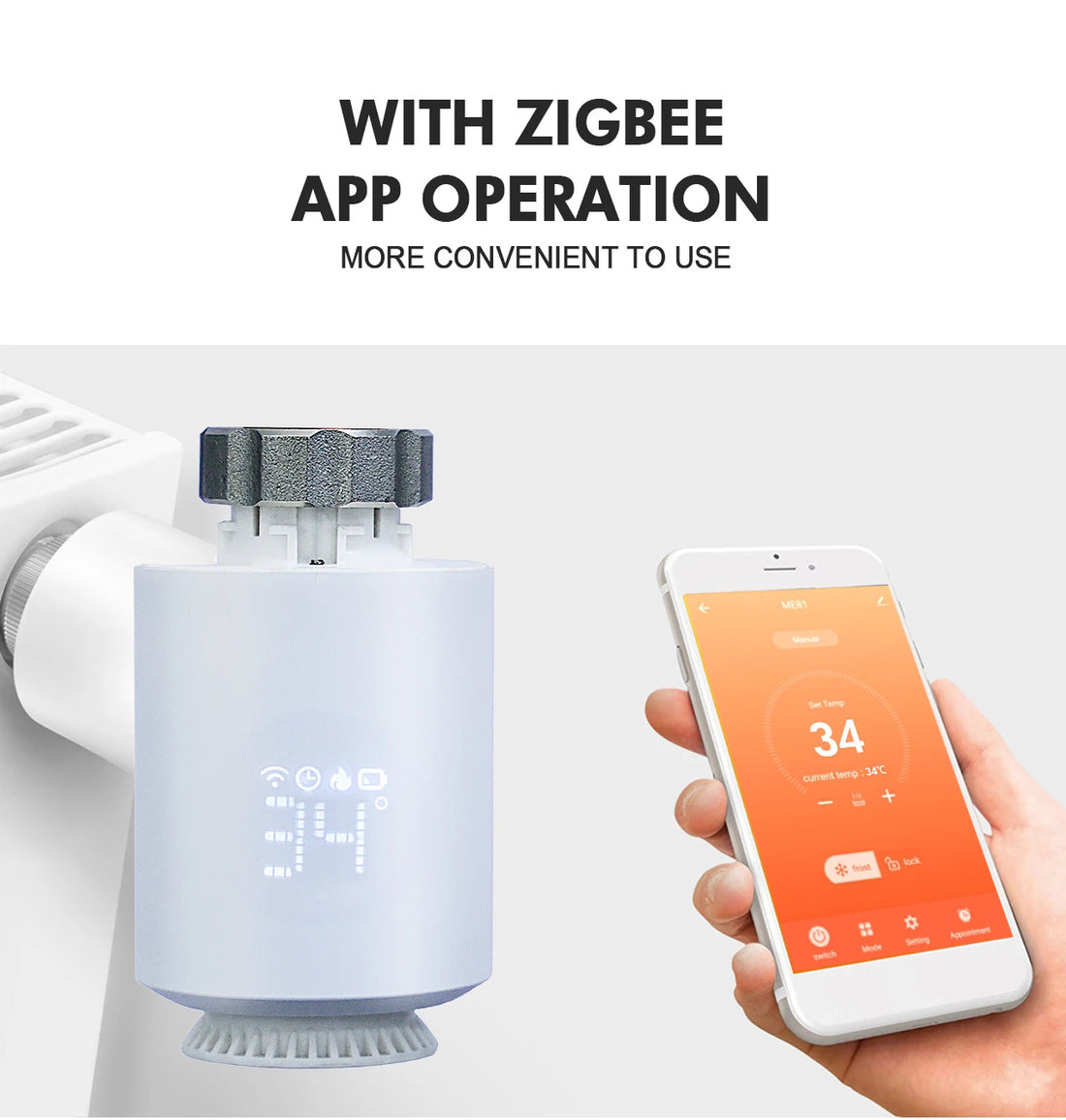Tuya ZigBee 3.0 Smart TRV – Thermostatic Radiator Valve with Alexa & Google Home Support