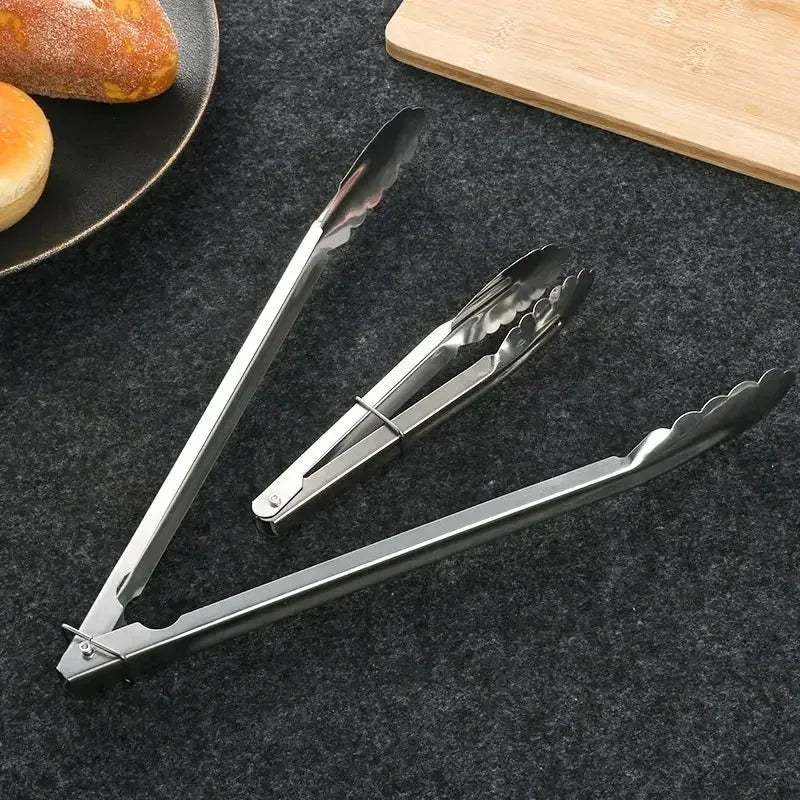 Stainless Steel Kitchen Food Tongs – Cooking, BBQ & Buffet Utensils