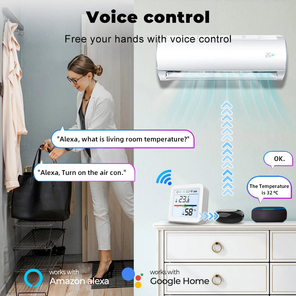 Tuya ZigBee Temp & Humidity Sensor – LCD Display, Smart Home Integration