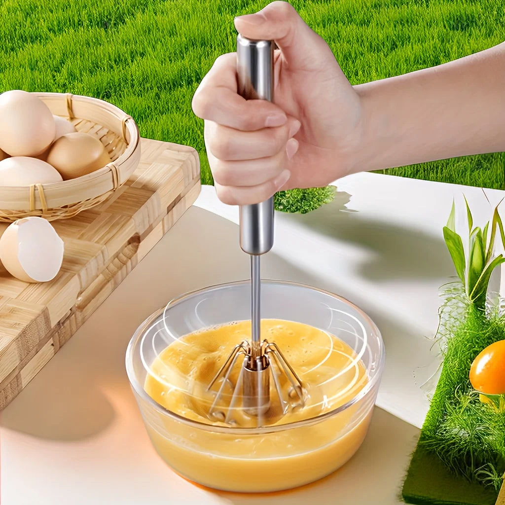 Stainless Steel Egg Beater – Durable Semi-Automatic Mixer for Effortless Egg, Cream Mixing & Beating