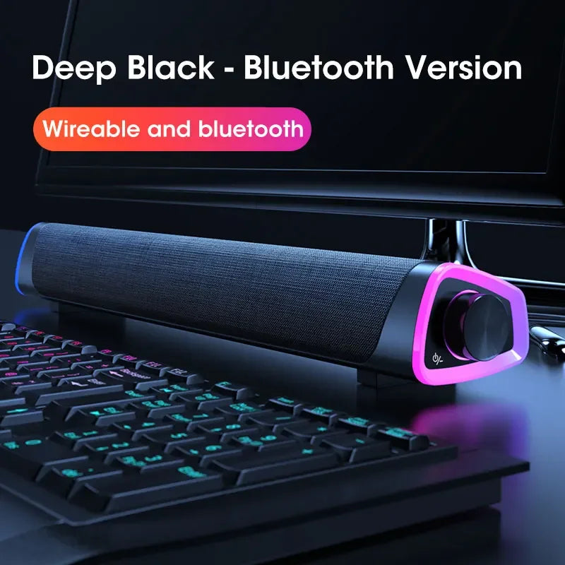 4D Stereo Soundbar with Bluetooth & Subwoofer for PC & MacBook