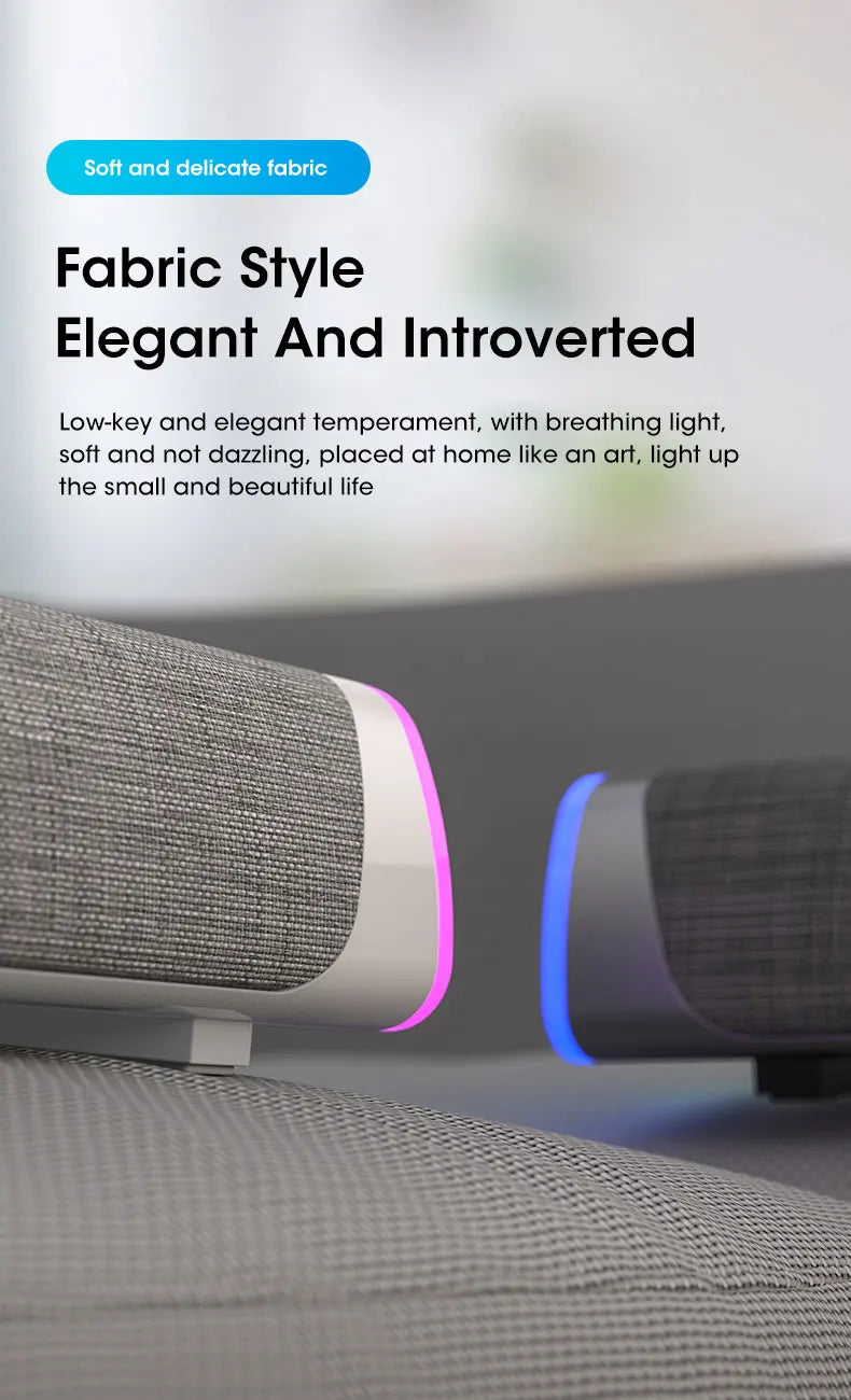 4D Stereo Soundbar with Bluetooth & Subwoofer for PC & MacBook