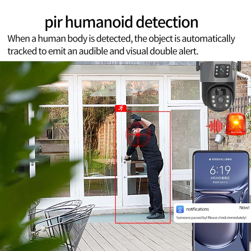 8MP 4K WiFi Solar Camera – Outdoor Wireless CCTV with Dual Lens & PTZ