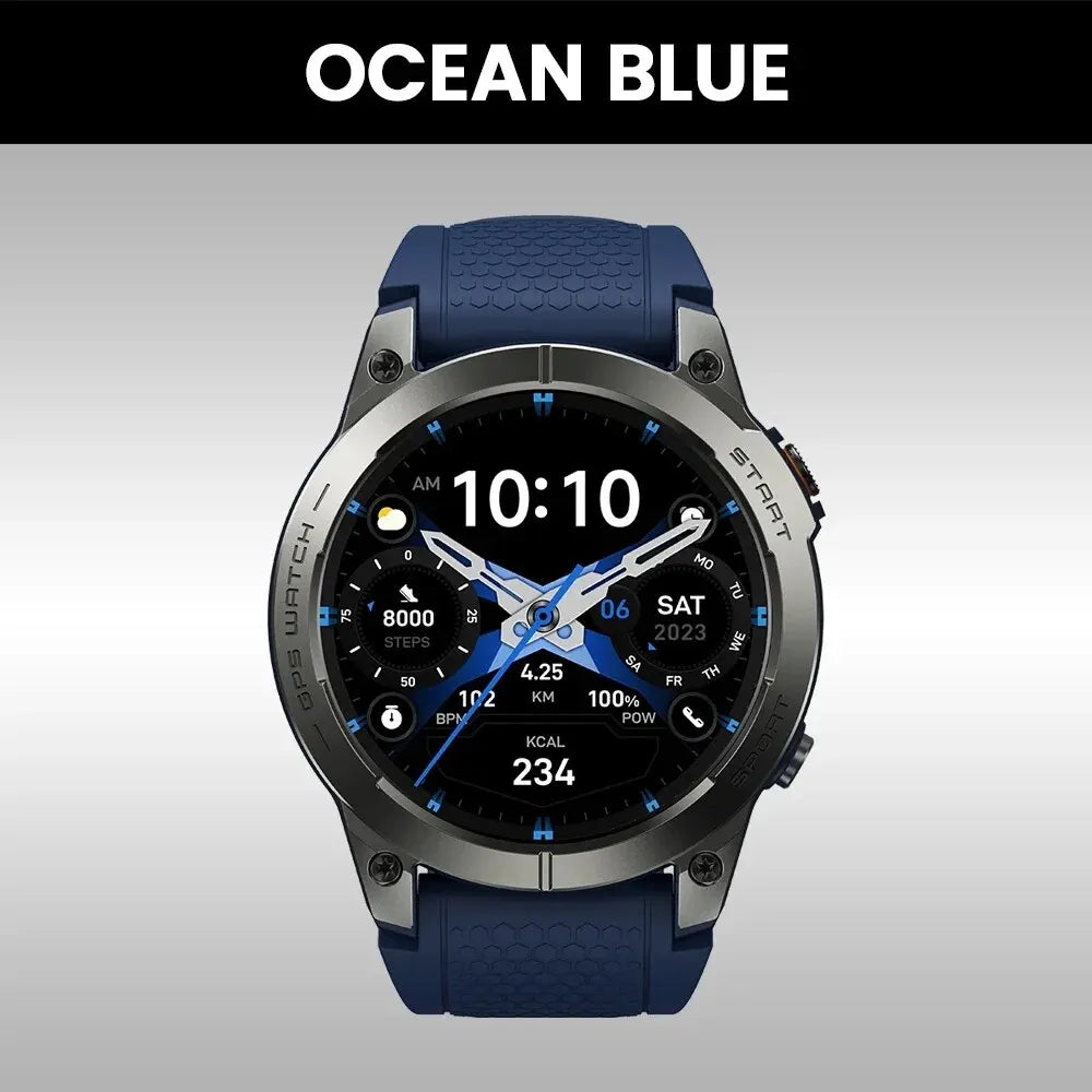Zeblaze Stratos 3 PRO GPS Smartwatch – 1.43” HD AMOLED, Bluetooth Calls