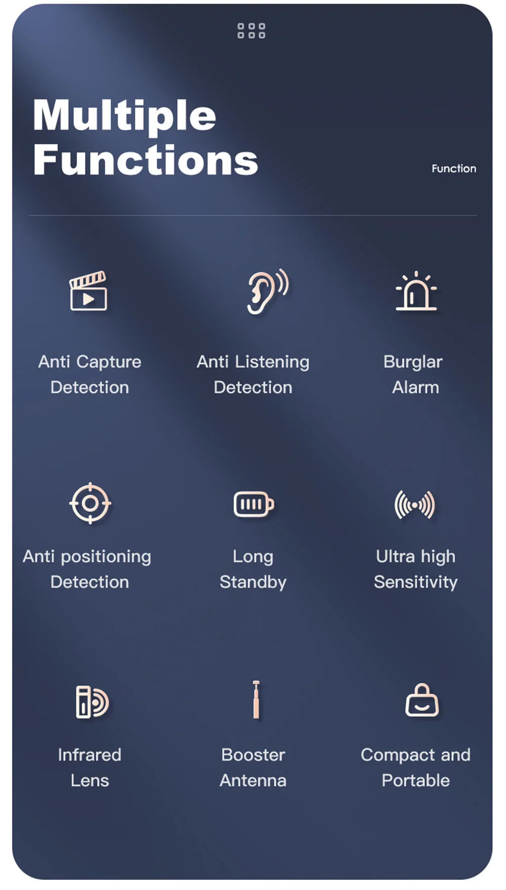 Anti-Spy Hidden Camera & GPS Detector – RF Signal Scanner for Bug & Listening Device Detection
