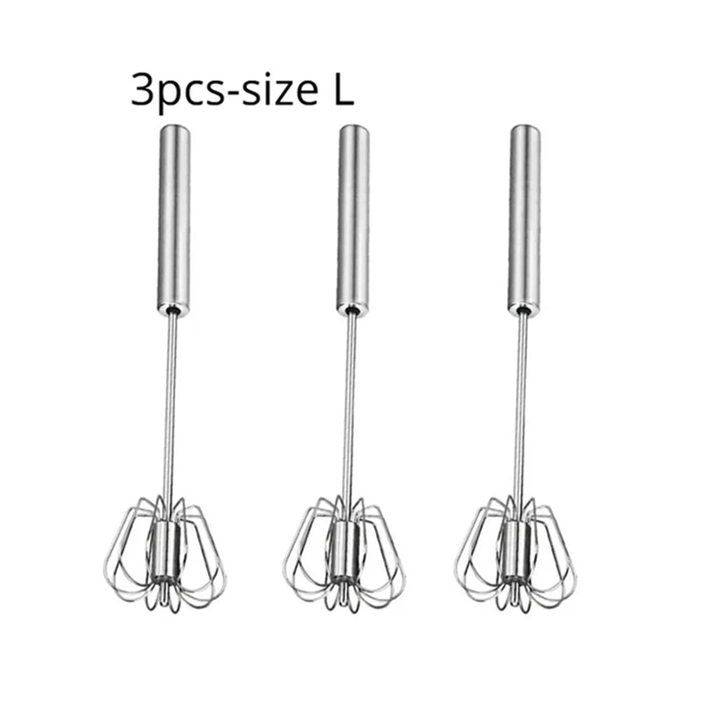 Semi-Automatic Egg Beater – Stainless Steel Hand Mixer Whisk for Cream, Batter & More