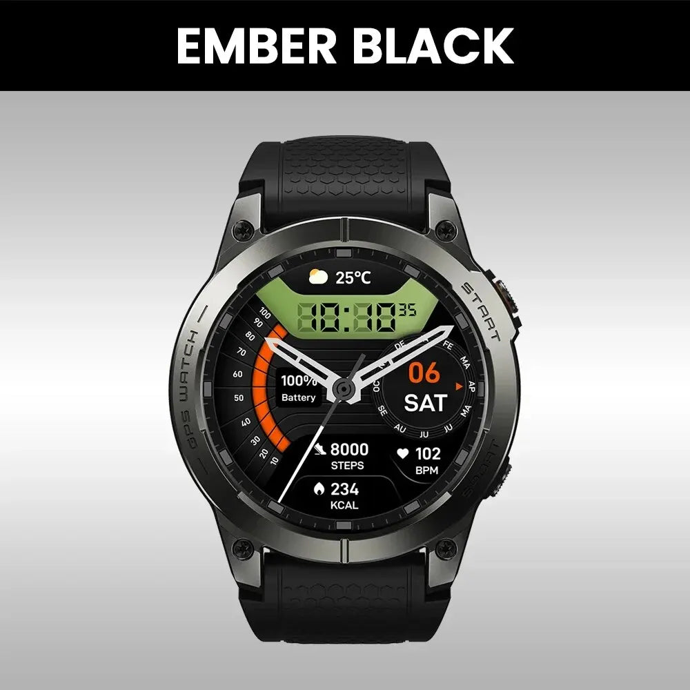 Zeblaze Stratos 3 PRO GPS Smartwatch – 1.43” HD AMOLED, Bluetooth Calls
