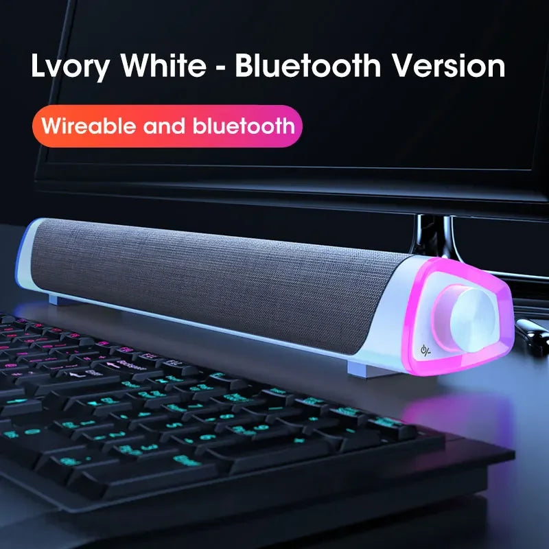 4D Stereo Soundbar with Bluetooth & Subwoofer for PC & MacBook