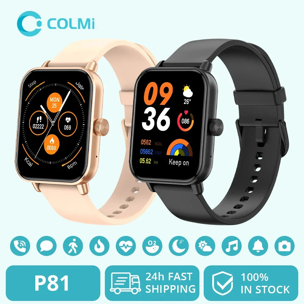 COLMI P81 Smart Watch – 1.9" Screen, Voice Calling & 24H Health Monitor