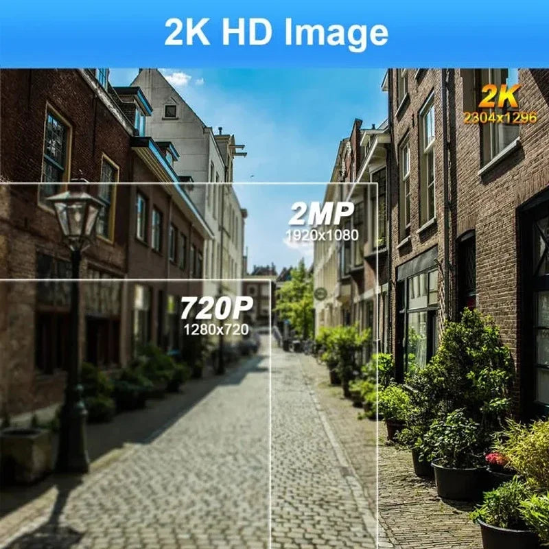 2K 3MP Wireless Outdoor Security Camera – Battery Powered with Spotlight & Siren