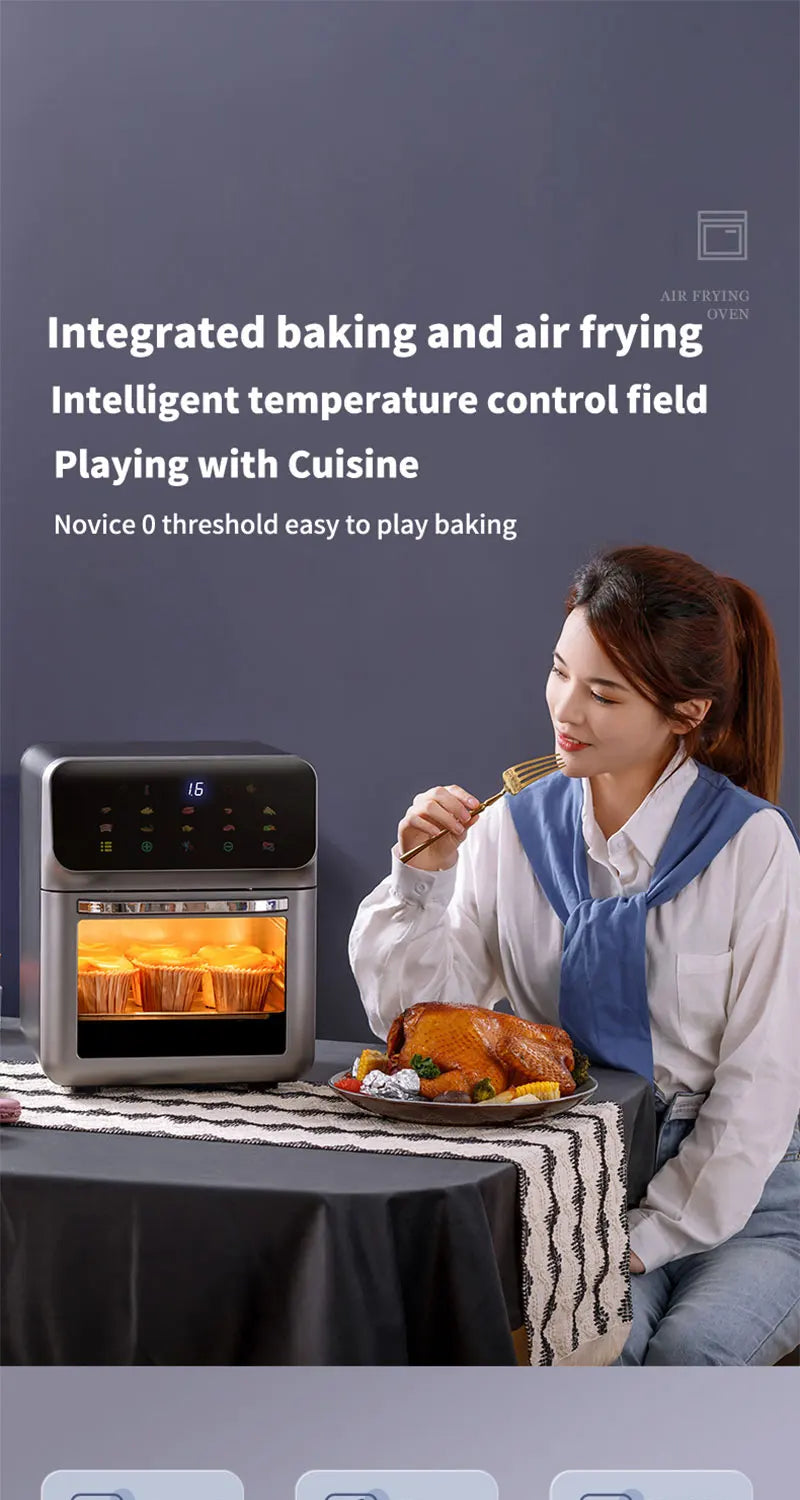 10L Large Capacity Electric Air Fryer – Oil-Free Convection Oven with 360° Baking